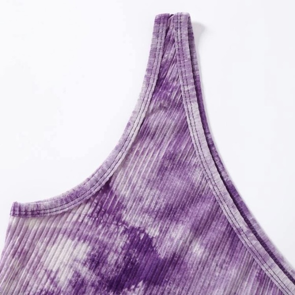 SHEIN One Strap Purple Tie-Dye Crop Top - Picture 3 of 8